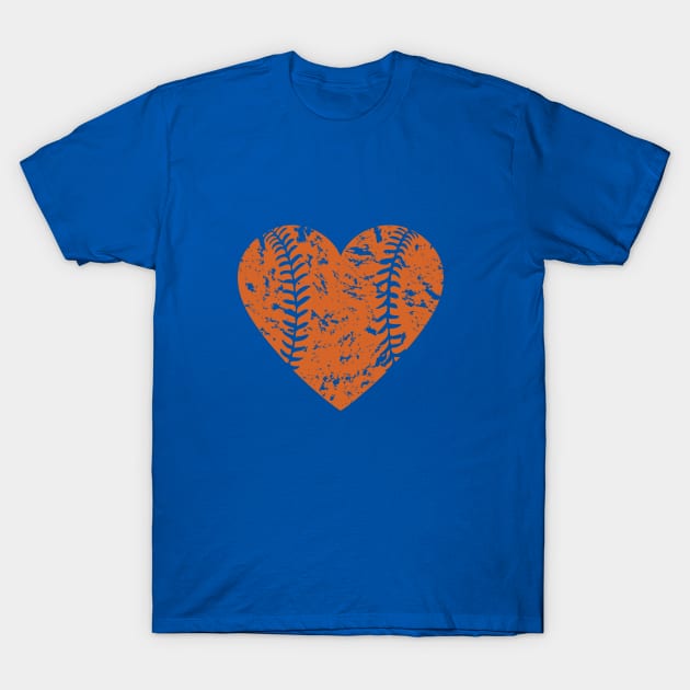 I <3 Baseball (Orange) T-Shirt by kellyoconnell